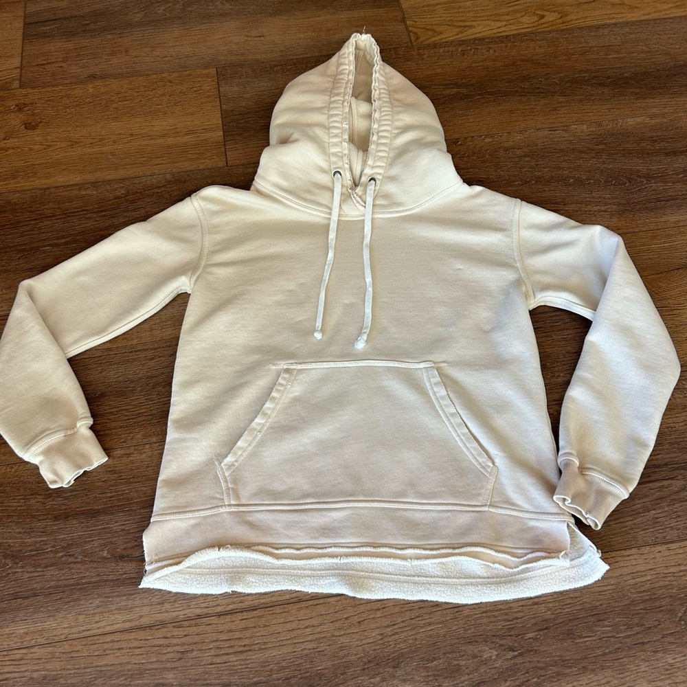 Free‎ People Everyday Hoodie oversized sweatshirt frayed hem women’s Size XS